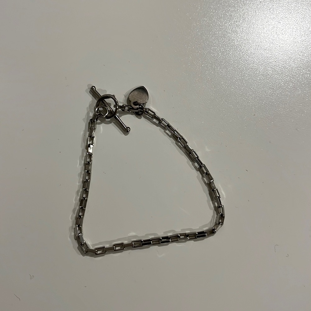 Womens silver heart bracelet